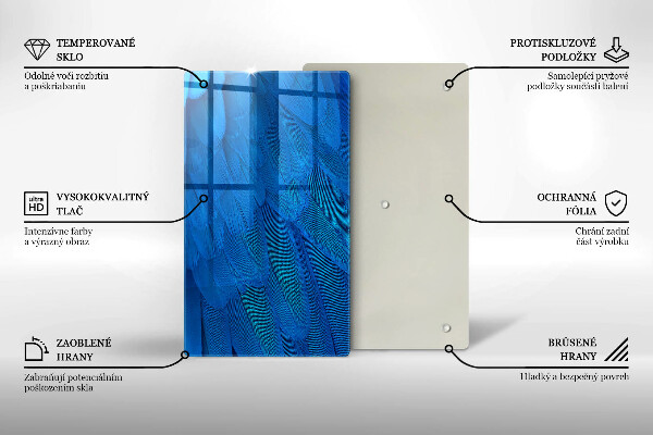 Tabla de cortar de vidrio Plumas de ave