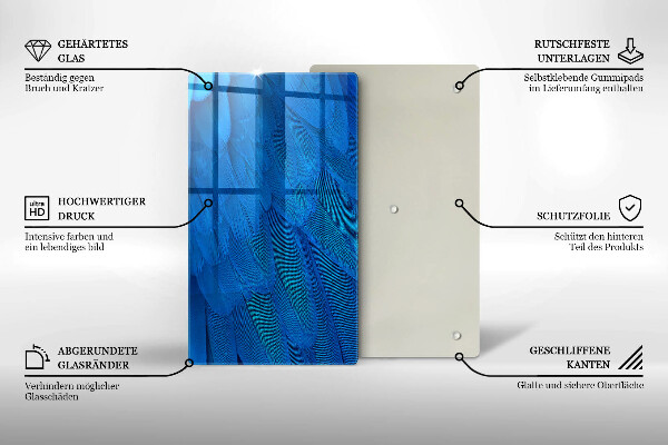 Tabla de cortar de vidrio Plumas de ave