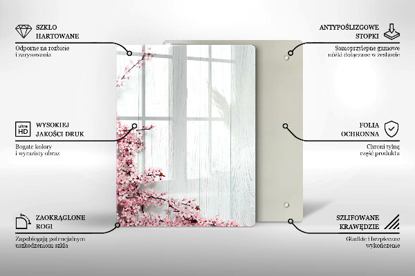 Tabla de cortar de vidrio Plumas de ave