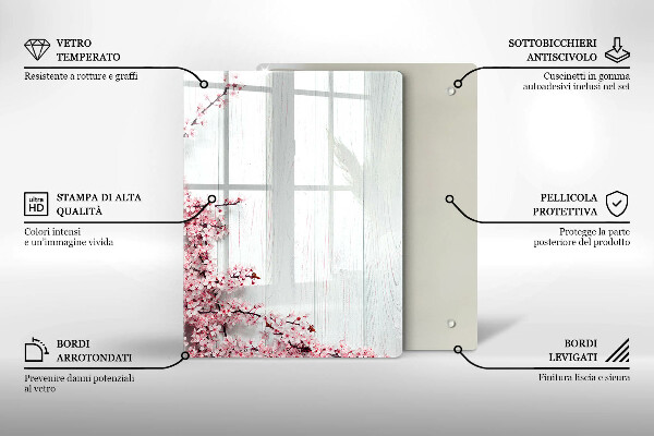 Tabla de cortar de vidrio Plumas de ave