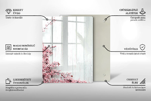 Tabla de cortar de vidrio Plumas de ave