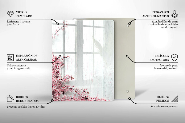 Tabla de cortar de vidrio Plumas de ave