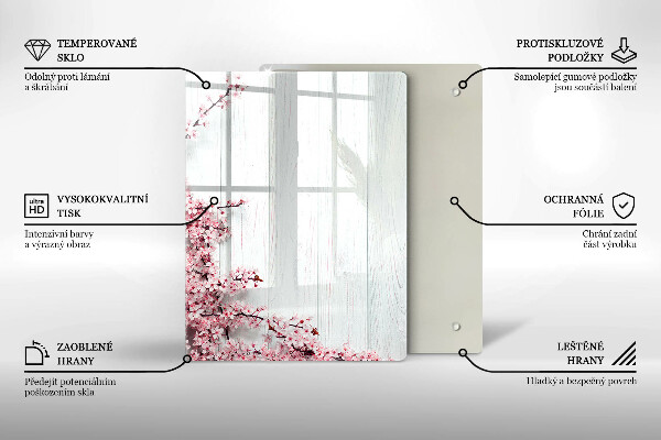 Tabla de cortar de vidrio Plumas de ave