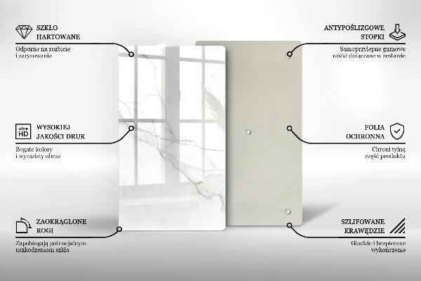Tabla de cortar de vidrio Mármol blanco delicado