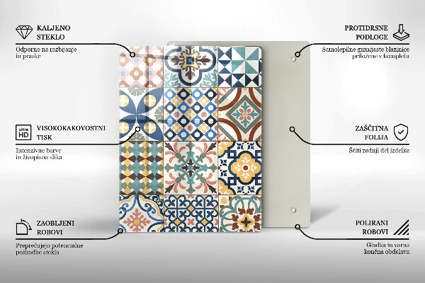 Tabla de cortar de vidrio Mármol blanco delicado
