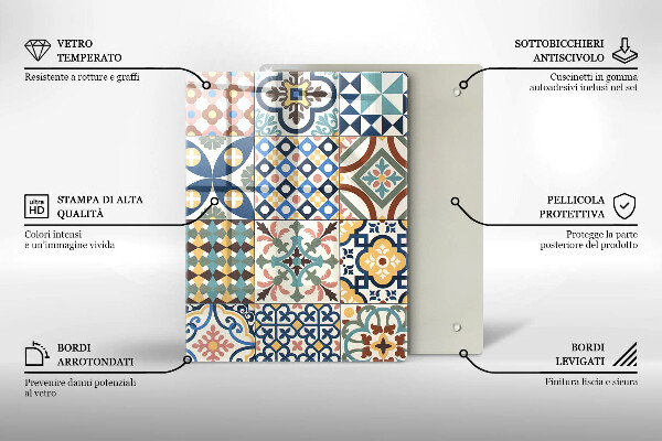 Tabla de cortar de vidrio Mármol blanco delicado