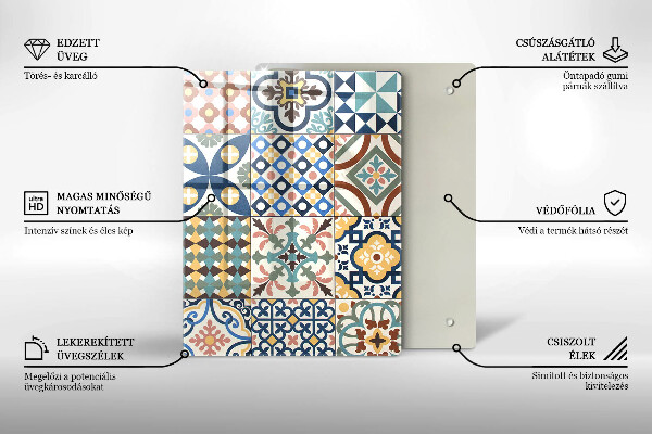 Tabla de cortar de vidrio Mármol blanco delicado