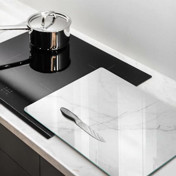 Tabla de cortar de vidrio Mármol blanco delicado