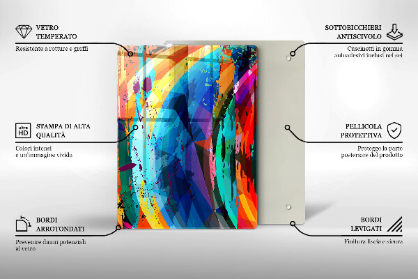 Tabla de cortar de vidrio Hojas de la selva salvaje