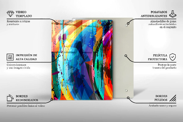 Tabla de cortar de vidrio Hojas de la selva salvaje