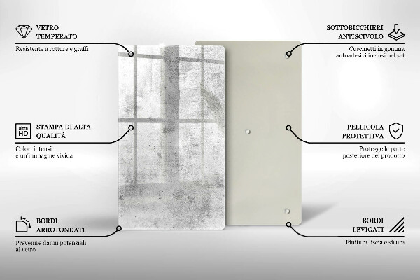 Tabla de cortar de vidrio Textura de hormigón