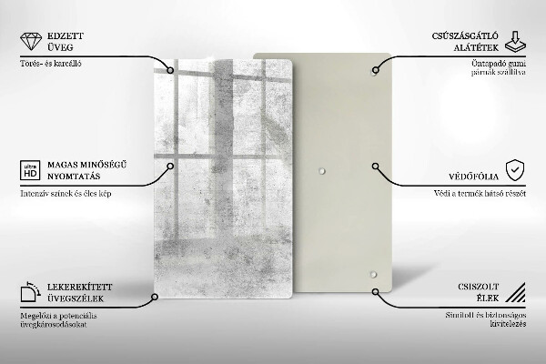 Tabla de cortar de vidrio Textura de hormigón