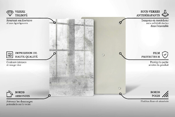 Tabla de cortar de vidrio Textura de hormigón