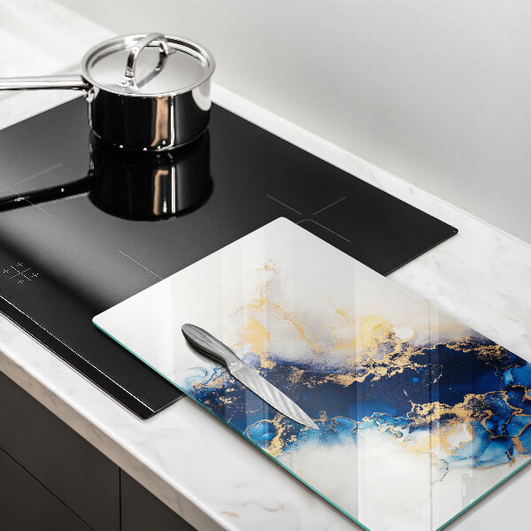 Tabla de cortar de vidrio Abstracción con azul