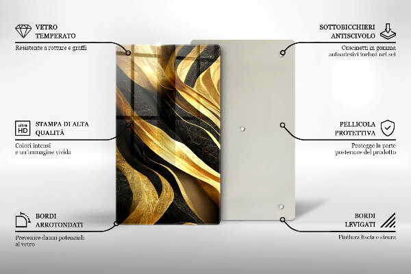 Tabla de cortar de vidrio Abstracción elegante