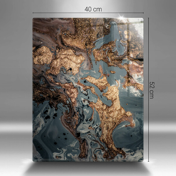 Tabla de cortar de vidrio Roca decorativa con oro