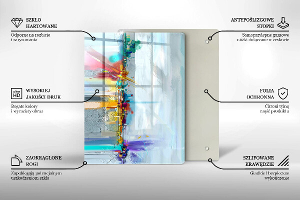 Tabla de cortar de vidrio Roca decorativa con oro