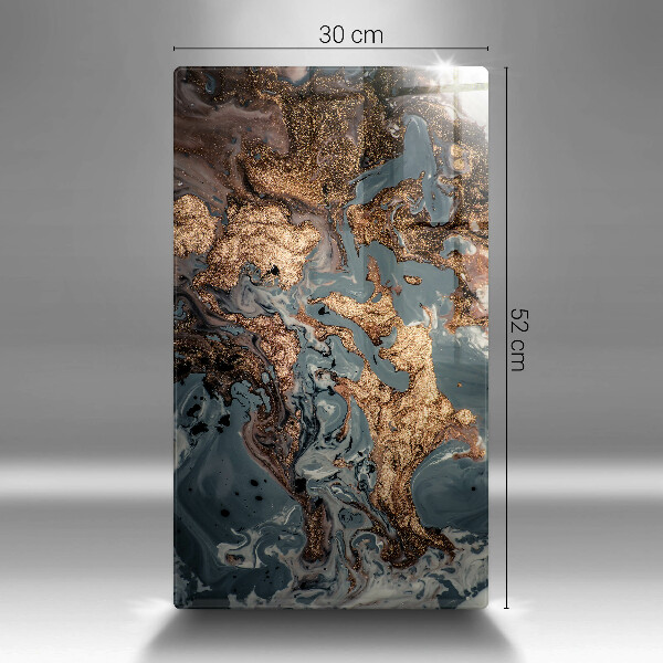 Tabla de cortar de vidrio Roca decorativa con oro