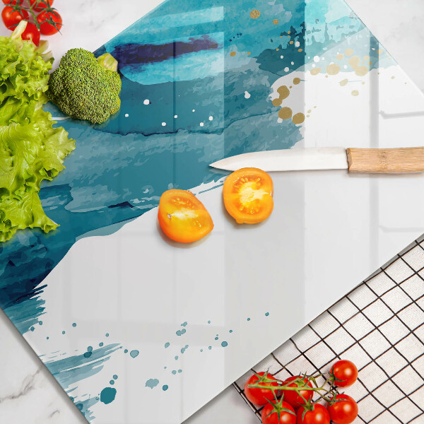 Tabla de cortar de vidrio Manchas azules