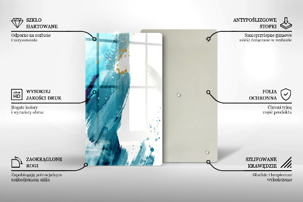 Tabla de cortar de vidrio Manchas azules