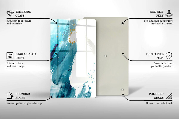 Tabla de cortar de vidrio Manchas azules