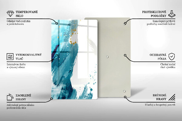 Tabla de cortar de vidrio Manchas azules