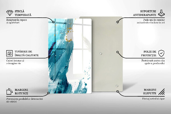 Tabla de cortar de vidrio Manchas azules