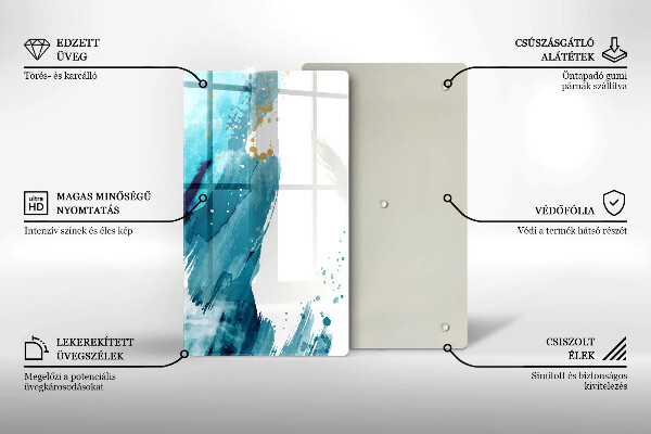 Tabla de cortar de vidrio Manchas azules