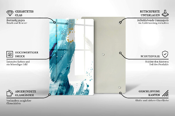 Tabla de cortar de vidrio Manchas azules