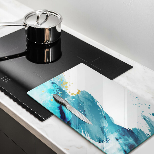 Tabla de cortar de vidrio Manchas azules