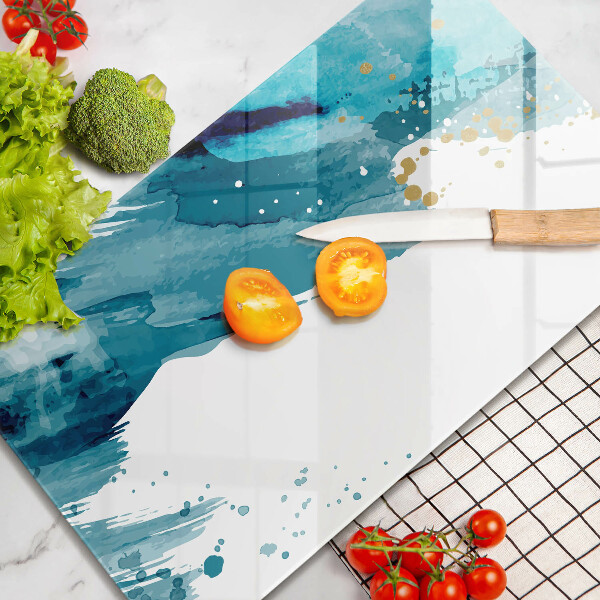 Tabla de cortar de vidrio Manchas azules