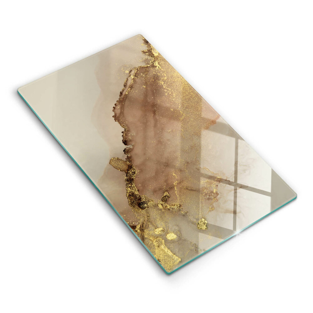 Tabla de cortar de vidrio Abstracción de oro