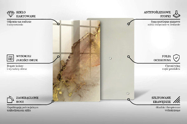 Tabla de cortar de vidrio Abstracción de oro