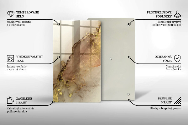 Tabla de cortar de vidrio Abstracción de oro