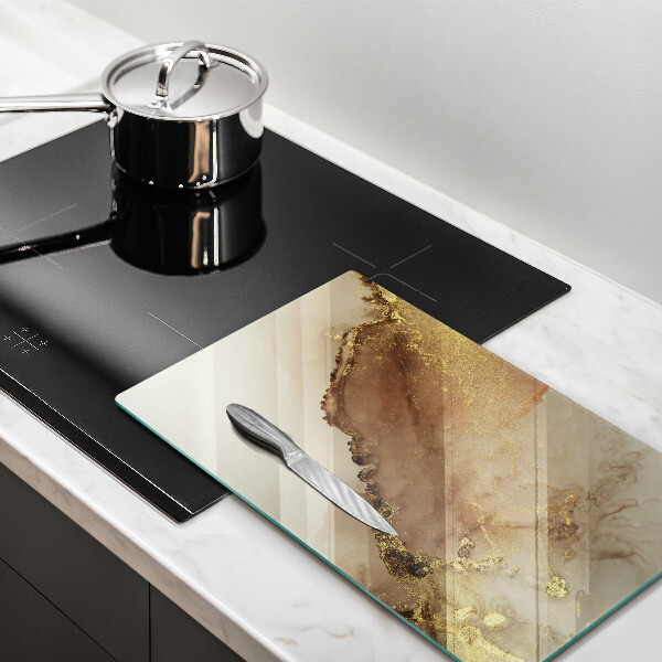 Tabla de cortar de vidrio Abstracción de oro