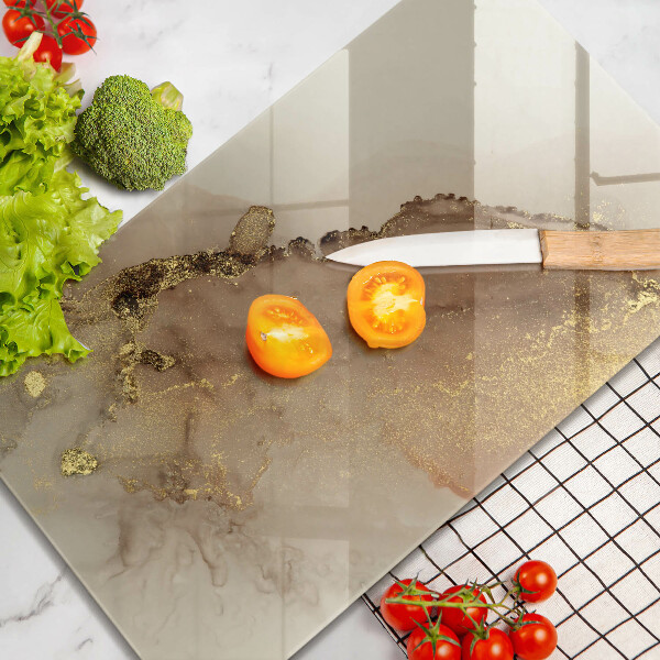 Tabla de cortar de vidrio Abstracción de oro