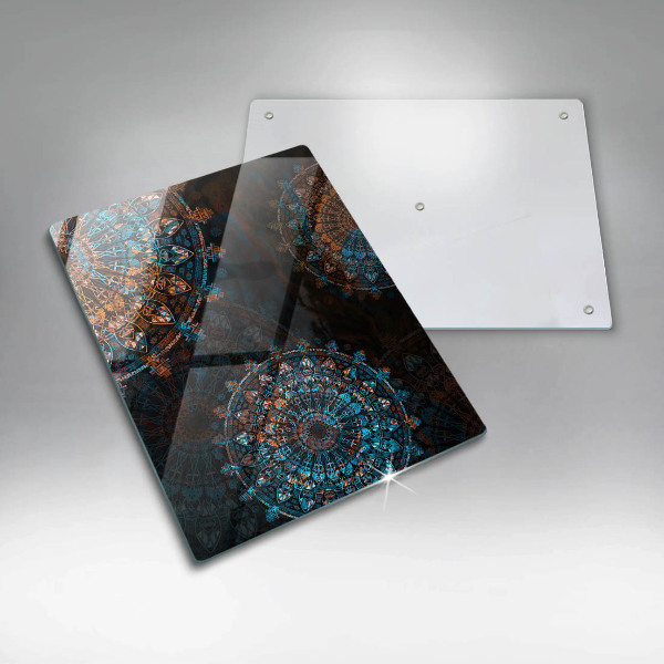 Tabla de cortar de vidrio Ruedas vintage boho