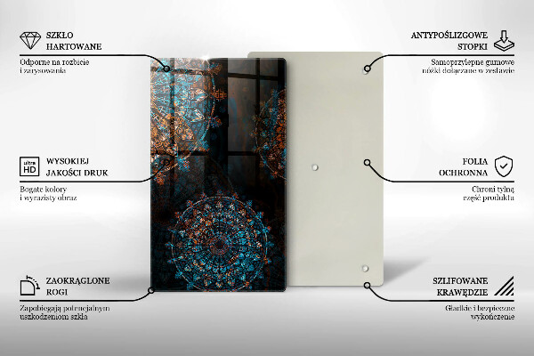 Tabla de cortar de vidrio Ruedas vintage boho