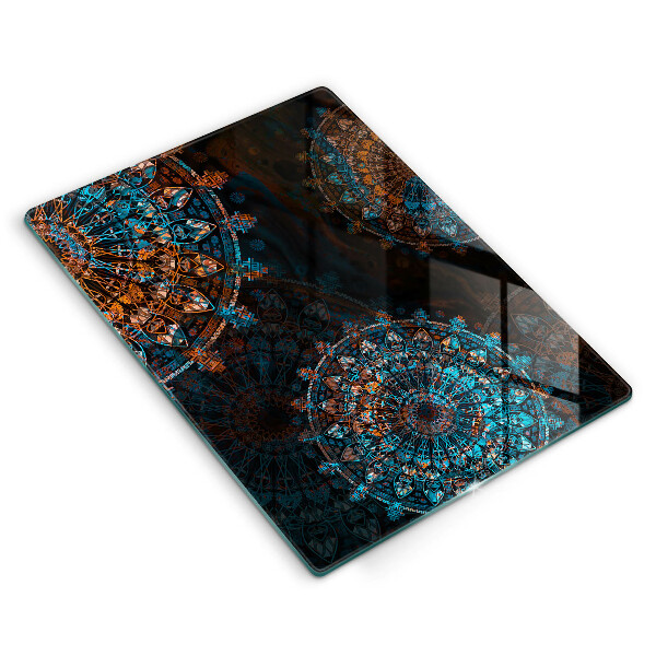 Tabla de cortar de vidrio Ruedas vintage boho