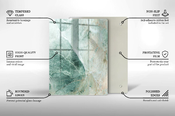 Tabla de cortar de vidrio Ruedas vintage boho