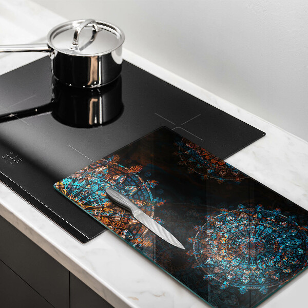 Tabla de cortar de vidrio Ruedas vintage boho