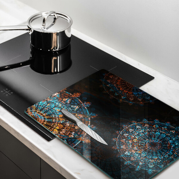 Tabla de cortar de vidrio Ruedas vintage boho