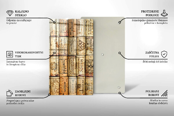 Tabla de cortar de vidrio Corchos de vino viejos