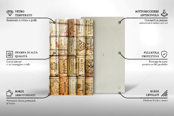Tabla de cortar de vidrio Corchos de vino viejos