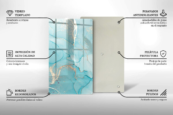 Tabla de cortar de vidrio Abstracción de piedra