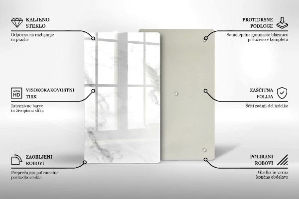 Tabla de cortar de vidrio Mármol moderno