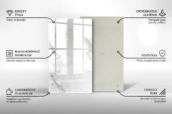 Tabla de cortar de vidrio Mármol moderno