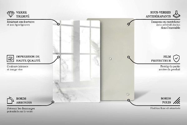 Tabla de cortar de vidrio Mármol moderno