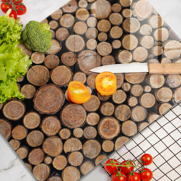 Tabla de cortar de vidrio Troncos de árboles