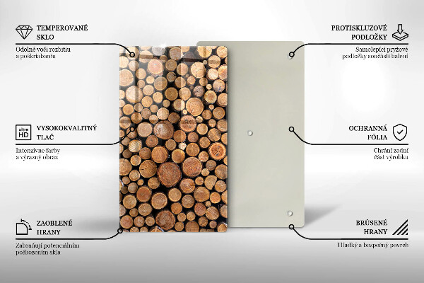 Tabla de cortar de vidrio Troncos de árboles